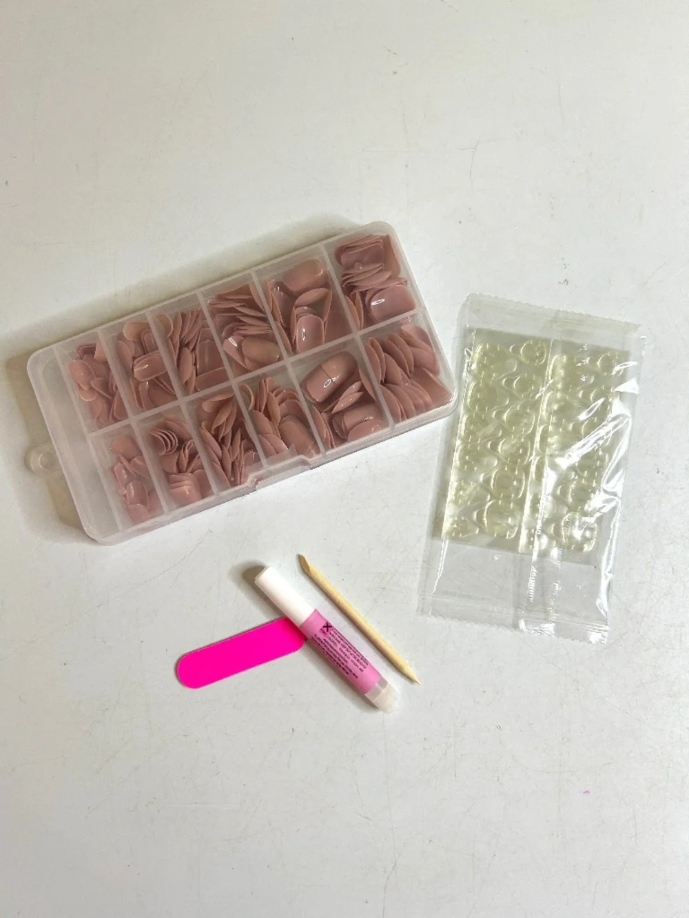 Nude Neutral Pink Short Square Press On Nails